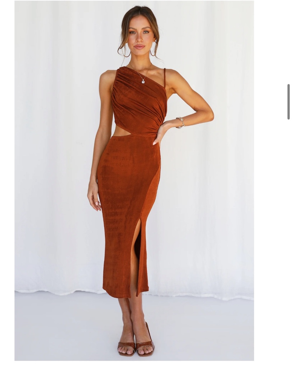 Hello Molly BLOCK IT OUT MIDI DRESS Rust